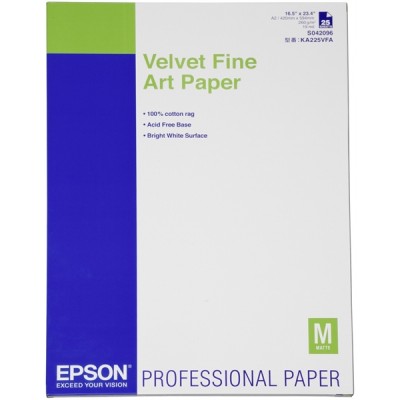 S042096 Velvet fineart paper  jet 260g A2 25 sheet