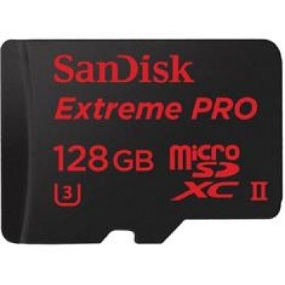 MicroSDXC Extreme Pro 128GB UHS II 275MB/s in reader