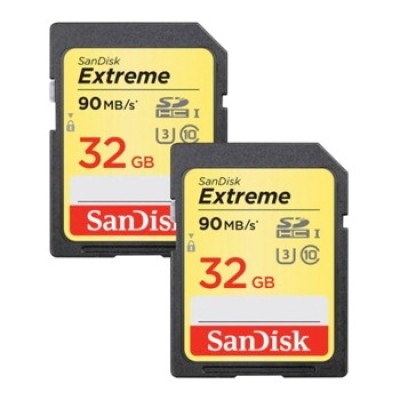 SDXC Extreme 32GB 90MB/s V30 CL U3 2-Pack