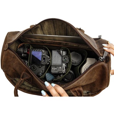 Trafalgar Leather Photo Travel Bag Vint BRWN