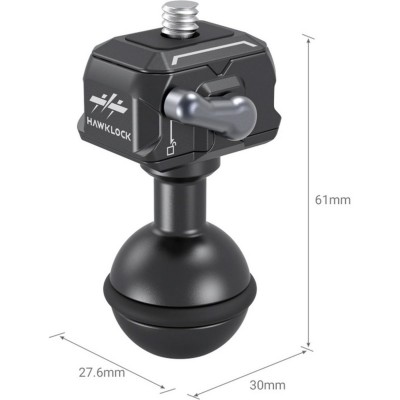 3600 Drop-In Hawklock Mini Q Release ¼ 20 Ball Head