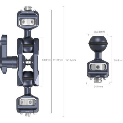 3874 Magic Arm w/ Dual Ball Heads 1/4