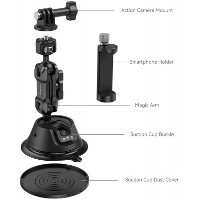 4275 Port. Suction Cup Mt Supp. Kit For Action Cameras/Phone