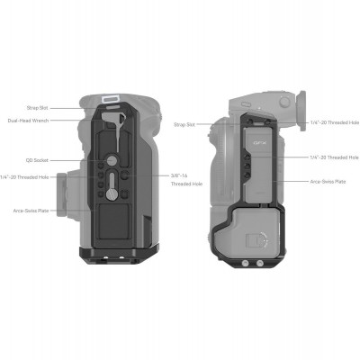 4203 Dedicated L Bracket For GFX100 II w/ VG-GFX100LL Batter