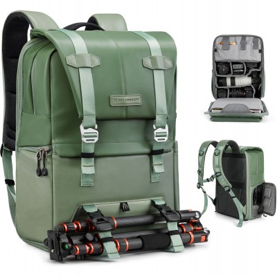 Beta Backpack w/ Leder-Look Lichtgroen