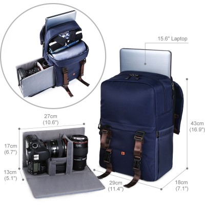 Backpack KF13.087 Medium 27x18x44cm Blue