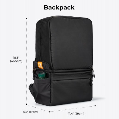 2-IN-1 Camera Backpack & Schouldertas Black