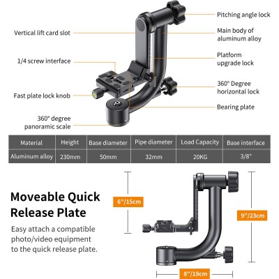 Gimbal Head Swing Head