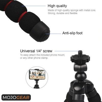 Flexibel Mini-Tripod w/ Foam Rubber Legs Red