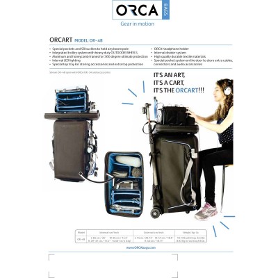 OR-48 ORCA Audio Accessories Bag w/ Built In Trolley