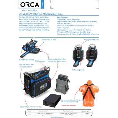 OR-268 ORCA Low Profile Audio Mixer Bag