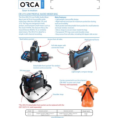 OR-272 ORCA Low Profile Audio Mixer Bag w/ Front Pocket